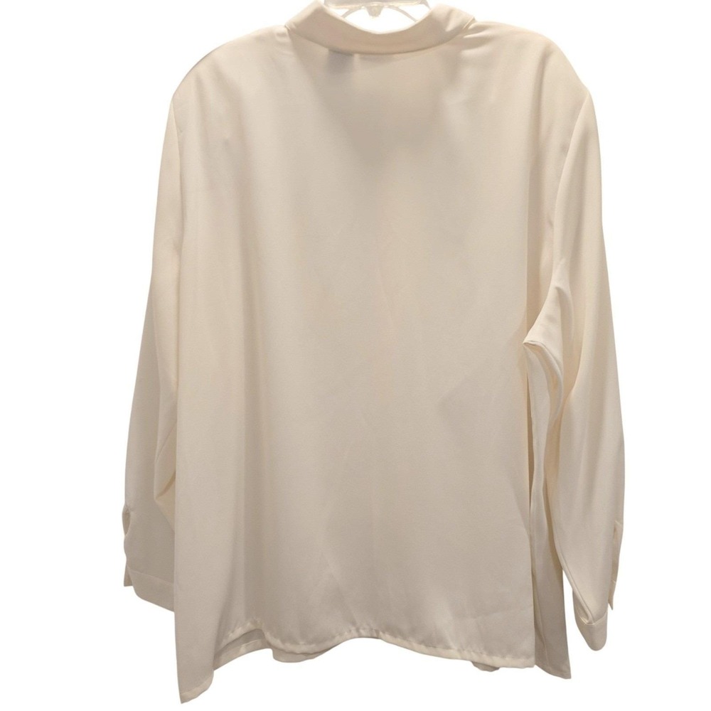 NWT VTG 1990s Napa Studio Cream Blouse Plus Size 24W Embroidered Flowers - Picture 3 of 11